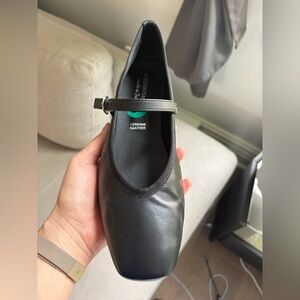 Size 8 Genuine Leather Black Ballet Flats (Verderosmarino)